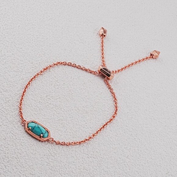 Kendra Scott Oval Blue Cracked Turquoise Bracelet - Picture 1 of 1